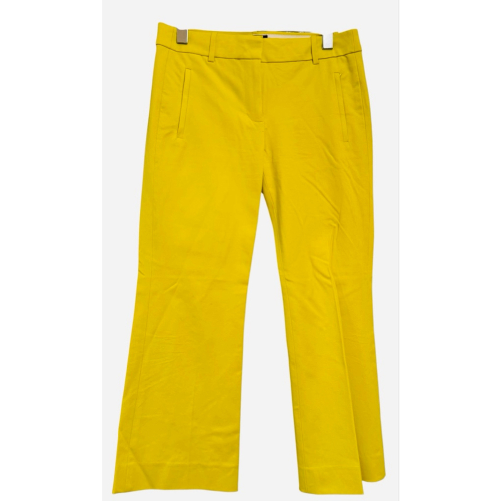 NWT Women's J.Crew Teddie Yellow Crop Trousers Size 2 - Picture 2 of 12